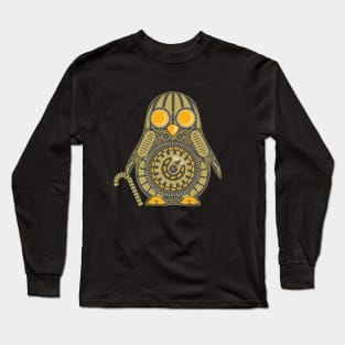 Clockwork Steampunk Penguin with Goldfish Engine and Cane Long Sleeve T-Shirt